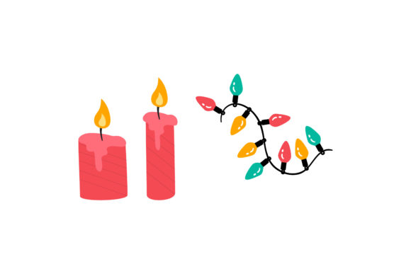 Candy Candle Set Christmas Graphics & Illustrations for Festive Branding