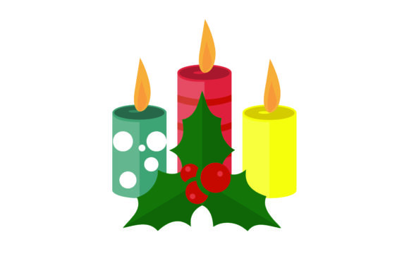 Christmas Candle with Mistletoe Design Graphics Review