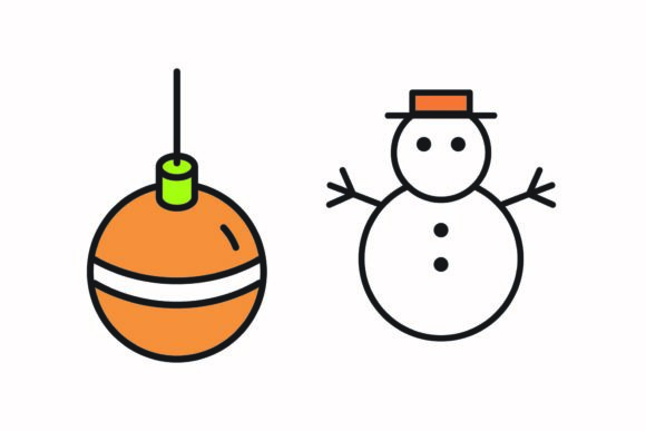Christmas Decoration Ball Snowman Graphics & Illustrations