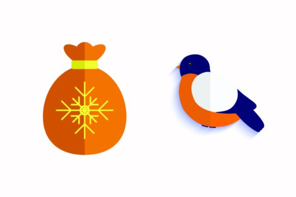 Christmas Decoration Santa Sack Sparrow Graphics & Illustrations