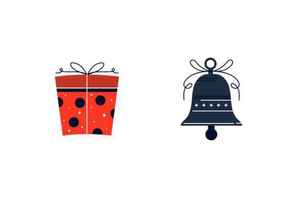 Christmas Gift and Bell Vector Set: Graphics & Illustrations