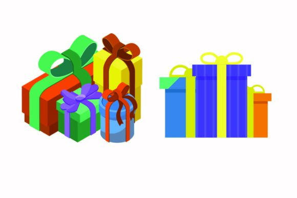 Christmas Gift Illustration Vector Set: Editorial Graphics Review