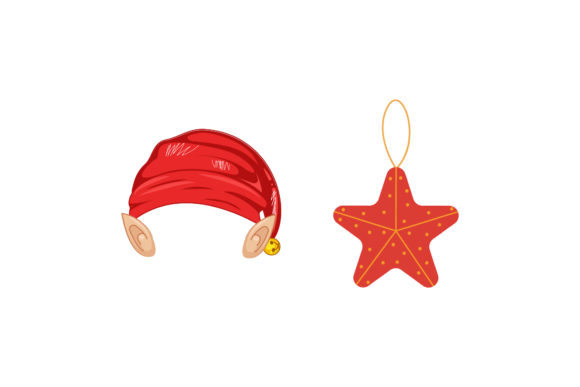 Hat and Star Christmas Vector for Brand Graphics