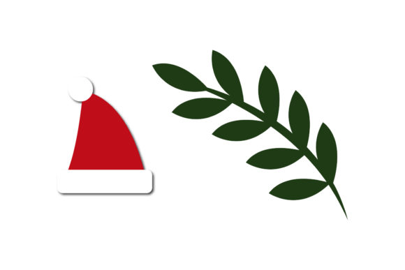 Leaf and Hat Christmas Set: Festive Graphics for Bloggers & Digital Publishers