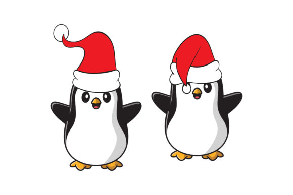 Penguin Character Christmas Vector Graphics & Illustrations