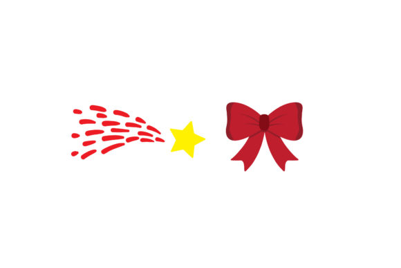 Ribbon Shooting Star Christmas Graphics for Branding & Illustration Projects